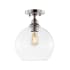 JONATHAN Y Lighting Marla 10" Wide LED Semi-Flush Globe Ceiling Fixture Nickel