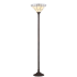 JONATHAN Y Lighting Moore Single Light 68-9/16" Tall LED Tiffany and Torchiere Floor Lamp with Stained Glass Bronze