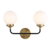 JONATHAN Y Lighting Caleb 2 Light 12" Tall LED Wall Sconce Brass Gold / Black