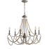 JONATHAN Y Lighting Rustica 6 Light 27" Wide LED Chandelier Grey / Natural