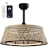 JONATHAN Y Lighting Cressida 12.5" 7 Blade Indoor Smart LED Ceiling Fan Light Brown / Black
