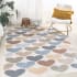 JONATHAN Y Lighting Kids Washable 3-1/4' x 5' Polyester Trellis Indoor Area Rug Ivory / Blue / Orange