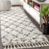 JONATHAN Y Lighting Mercer Shag 2-1/4' x 8' Shag Polypropylene Vintage Geometric Moroccan / Tribal Runner Cream / Gray