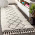 JONATHAN Y Lighting Mercer Shag 2-1/4' x 8' Shag Polypropylene Vintage Geometric Moroccan / Tribal Runner Cream / Gray