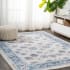 JONATHAN Y Lighting Modern Persian 4' x 6' Polypropylene Botanical, Moroccan & Tribal, Traditional, and Vintage Indoor Area Rug Blue / Ivory / Red
