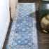 JONATHAN Y Lighting Modern Persian 2-1/4' x 10' Polypropylene Botanical, Moroccan & Tribal, Traditional, and Vintage Indoor Runner Blue / Ivory