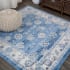 JONATHAN Y Lighting Modern Persian 6-1/2' x 6-1/2' Polypropylene Botanical, Moroccan & Tribal, Traditional, and Vintage Indoor Area Rug Blue / Ivory