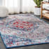 JONATHAN Y Lighting Modern Persian 7-3/4' x 10' Polypropylene Botanical, Traditional, and Vintage Indoor Area Rug Red / Navy