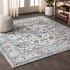 JONATHAN Y Lighting Modern Persian 5' x 5' Polypropylene Botanical, Traditional, and Vintage Indoor Area Rug Gray / Blue