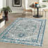 JONATHAN Y Lighting Modern Persian 3' x 5' Polypropylene Botanical, Traditional, and Vintage Indoor Area Rug Light Gray / Blue