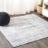 JONATHAN Y Lighting Modern Persian 6-1/2' x 6-1/2' Polypropylene Botanical, Traditional, and Vintage Indoor Area Rug Light Gray