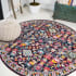 JONATHAN Y Lighting Modern Persian 5-1/4' x 5-1/4' Polypropylene Botanical, Traditional, and Vintage Indoor Area Rug Multi / Purple
