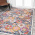 JONATHAN Y Lighting Modern Persian 4' x 6' Polypropylene Vintage Traditional Rectangle Area Rug Blue / Yellow