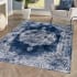 JONATHAN Y Lighting Modern Persian 3' x 5' Polypropylene Traditional and Vintage Indoor Area Rug Blue / Ivory