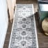 JONATHAN Y Lighting Modern Persian 2' x 10' Polypropylene Traditional Rectangle Area Rug Cream / Light Gray