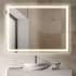 JONATHAN Y Lighting Pax 24" W x 32" H Modern Rectangular Frameless Bathroom Wall Mirror with Light White