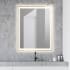 JONATHAN Y Lighting Pax 28" W x 36" H Modern Rectangular Frameless Bathroom Wall Mirror with Light White