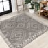 JONATHAN Y Lighting Moroccan Hype 9' x 9' Polypropylene Geometric and Moroccan & Tribal Indoor Square Area Rug Gray / Cream