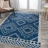 JONATHAN Y Lighting Moroccan Hype 7-3/4' x 10' Polypropylene Geometric and Moroccan & Tribal Indoor Area Rug Navy / Ivory