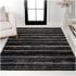 JONATHAN Y Lighting Moroccan Hype 5-1/4' x 7-1/2' Polypropylene Striped Indoor Rectangular Area Rug Black / Cream