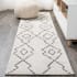 JONATHAN Y Lighting Moroccan Hype 2-1/4' x 8' Polypropylene Geometric, Moroccan & Tribal, and Trellis Indoor Runner Cream / Black