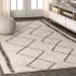 JONATHAN Y Lighting Moroccan HYPE 5-1/4' x 7-1/2' Polypropylene Moroccan & Tribal Indoor Area Rug Cream / Black