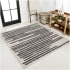 JONATHAN Y Lighting Moroccan Hype 6-1/2' x 6-1/2' Polypropylene Striped Indoor Square Area Rug Cream / Black