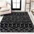 JONATHAN Y Lighting Moroccan Hype 4' x 6' Polypropylene Trellis Indoor Rectangular Area Rug Black / Cream