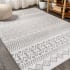 JONATHAN Y Lighting Moroccan HYPE 4' x 6' Polypropylene Moroccan & Tribal Indoor Area Rug Cream / Gray
