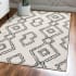 JONATHAN Y Lighting Moroccan Hype 5' x 8' Shag Polypropylene Geometric, Moroccan & Tribal, and Trellis Indoor Area Rug White / Gray