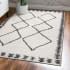 JONATHAN Y Lighting Moroccan Hype 4' x 6' Shag Polypropylene Geometric, Moroccan & Tribal, Trellis, and Vintage Indoor Area Rug White / Gray