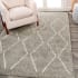 JONATHAN Y Lighting Moroccan Hype 7-3/4' x 10' Shag Polypropylene Geometric, Moroccan & Tribal, and Trellis Indoor Rectangular Area Rug Gray / Ivory