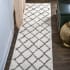 JONATHAN Y Lighting Moroccan Hype 2' x 10' Shag Polypropylene Moroccan & Tribal and Trellis Indoor Runner White / Gray