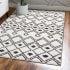 JONATHAN Y Lighting Moroccan Hype 5' x 8' Shag Polypropylene Moroccan & Tribal and Trellis Indoor Area Rug White / Gray