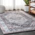 JONATHAN Y Lighting Restored Vintage 4' x 6' Polyester Vintage Traditional Rectangle Area Rug Charcoal Gray / Ivory