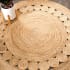 JONATHAN Y Lighting Ansa Collection 5' x 5' Jute Border, Geometric, and Solid Indoor Round Area Rug Natural