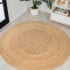 JONATHAN Y Lighting Ansa Collection 5' x 5' Jute Power Loomed Solid Indoor Area Rug Natural