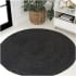 JONATHAN Y Lighting Ansa Collection 4' x 4' Jute Solid Indoor Round Area Rug Black