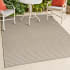 JONATHAN Y Lighting Scandinavian 7-3/4' x 10' Polypropylene Striped Indoor/Outdoor Rectangular Area Rug Beige / Cream