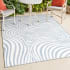 JONATHAN Y Lighting Scandinavian 3' x 5' Striped Indoor/Outdoor Rectangular Area Rug Light Blue / Ivory