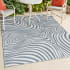 JONATHAN Y Lighting Scandinavian 5-1/4' x 7-1/2' Striped Indoor/Outdoor Rectangular Area Rug Dark Blue / Cream