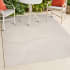 JONATHAN Y Lighting Scandinavian 7-3/4' x 10' Striped and Geometric Indoor/Outdoor Rectangular Area Rug with High-Low Design Ivory / Cream