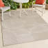 JONATHAN Y Lighting Scandinavian 4' x 6' Striped and Geometric Indoor/Outdoor Rectangular Area Rug with High-Low Design Beige / Cream