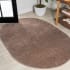 JONATHAN Y Lighting Supersoft 5' x 8' Polypropylene Solid Indoor Oval Area Rug Brown