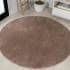 JONATHAN Y Lighting Supersoft 8' x 8' Polypropylene Solid Indoor Round Area Rug Brown