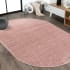 JONATHAN Y Lighting Supersoft 3' x 5' Polypropylene Solid Indoor Oval Area Rug Pink