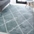 JONATHAN Y Lighting Supersoft 7-3/4' x 10' Polypropylene Geometric and Solid Indoor Area Rug Light Blue / White
