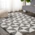 JONATHAN Y Lighting London Shag 7-3/4' x 10' Shag Polypropylene Geometric and Moroccan & Tribal Indoor Area Rug Beige / Dark Gray