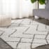 JONATHAN Y Lighting London Shag 5-1/4' x 7-1/2' Shag Polypropylene Geometric and Moroccan & Tribal Indoor Area Rug Beige / Dark Gray