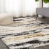 JONATHAN Y Lighting London Shag 4' x 6' Shag Polypropylene Abstract and Moroccan & Tribal Indoor Area Rug Beige / Black / Yellow